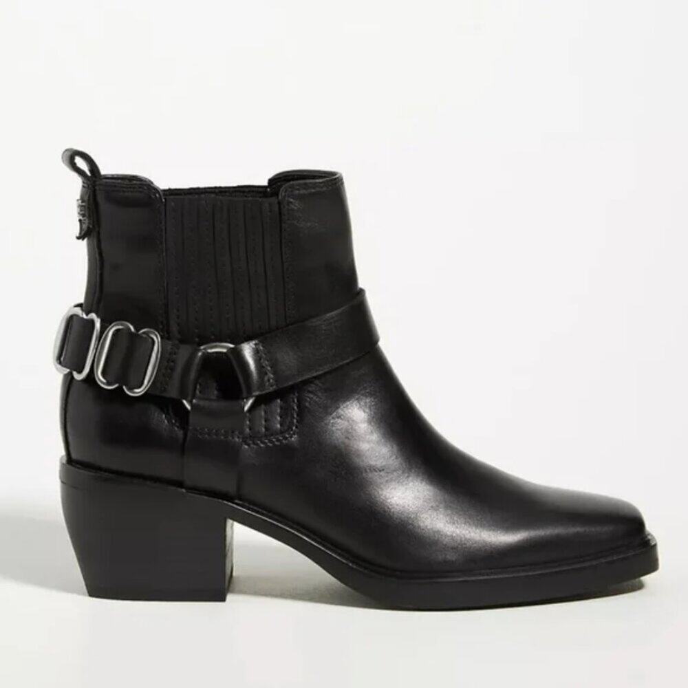 Sam Edelman Bellamie Leather Moto Boots Black Sz 7 NIB - Picture 2 of 13